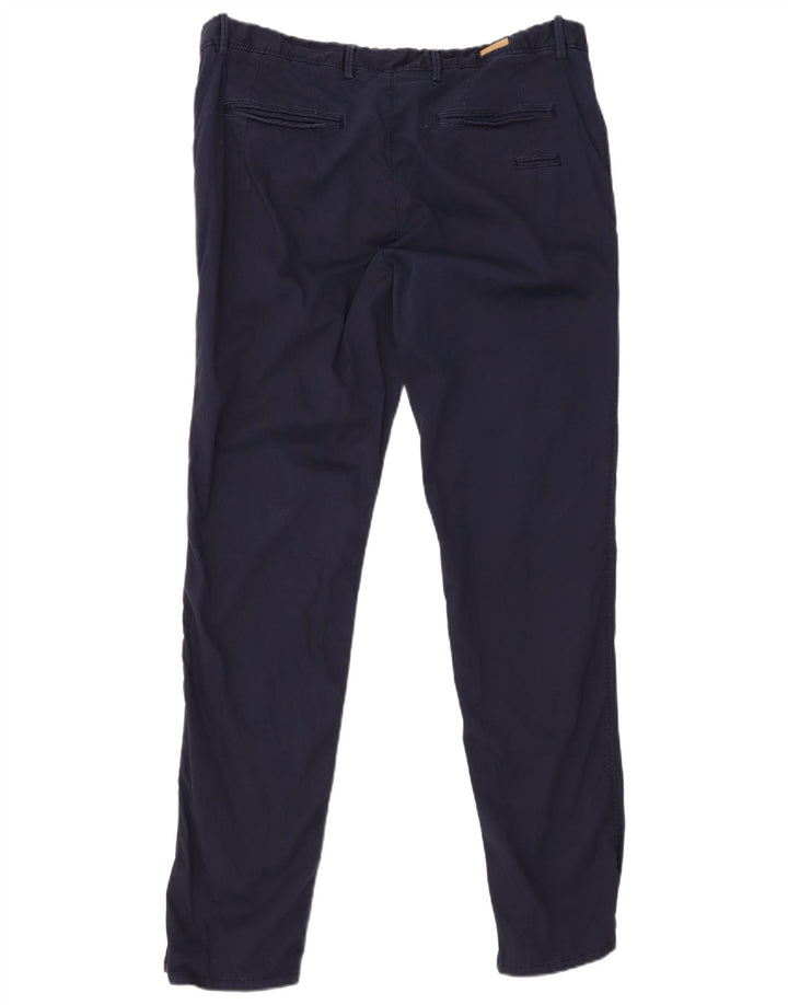 MASSIMO DUTTI Pantaloni chino slim da uomo EU 46 XL W36 L32 Cotone blu navy