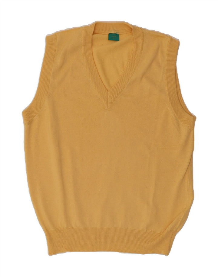 CANDA Womens Vest Tank Top UK 14 Medium Yellow Wool Vintage Canda and Second-Hand Canda from Messina Hembry 