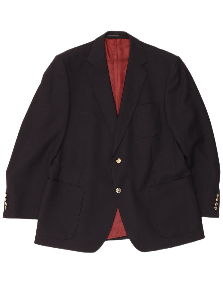 Giacca blazer da uomo a 2 bottoni Magee UK 44 grande lana blu navy