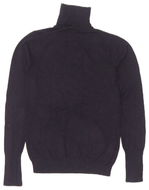 Maglione maglione a collo alto da donna Zara UK 8 piccolo blu navy