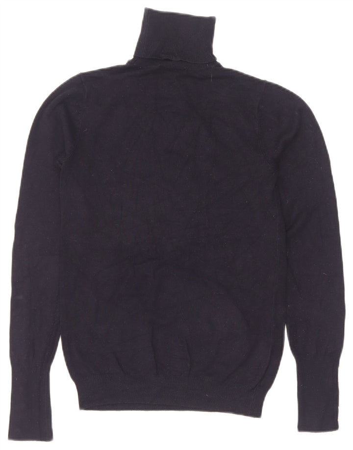 Maglione maglione a collo alto da donna Zara UK 8 piccolo blu navy