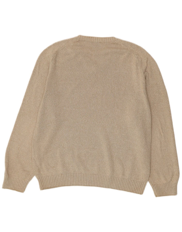 Gant Maglione da uomo con scollo a V XL in cotone beige
