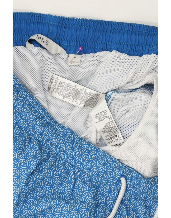 Pantaloncini da bagno da uomo Marks & Spencer poliestere floreale blu medio