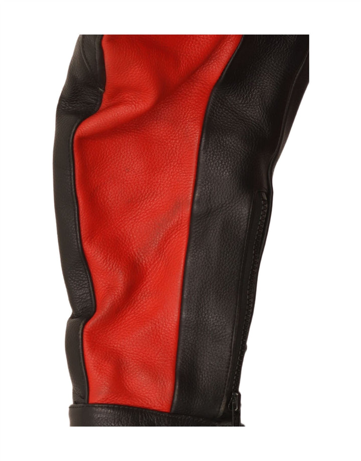 Giacca da pilota in pelle vintage da uomo UK 40 grande blocco di colori multicolore