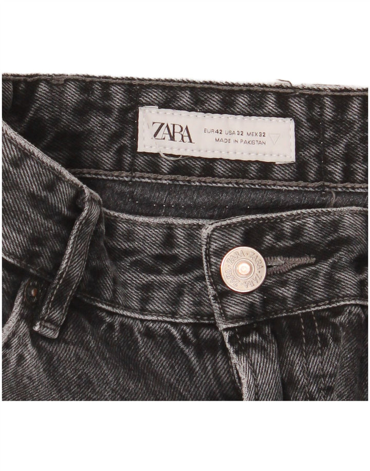 Jeans Zara da donna a vita alta EU 42 Large W32 L30 Grigio