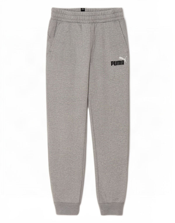 Puma Boys Graphic Tracksuit Trousers Joggers 11-12 Years Grey Flecked