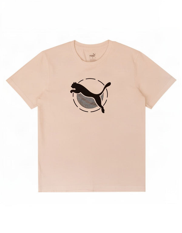 T-shirt grafica da uomo Puma Top in cotone bianco medio