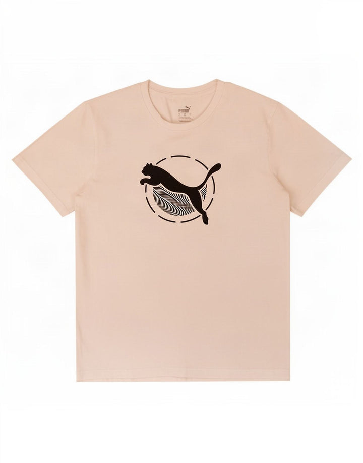 T-shirt grafica da uomo Puma Top in cotone bianco medio