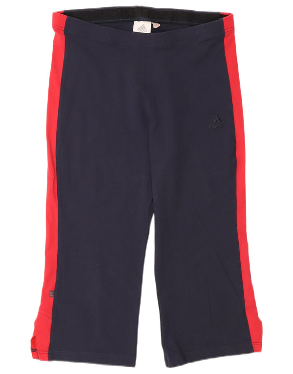 Pantaloni da tuta Adidas Capri da donna UK 14 Medium Blu Navy Colourblock