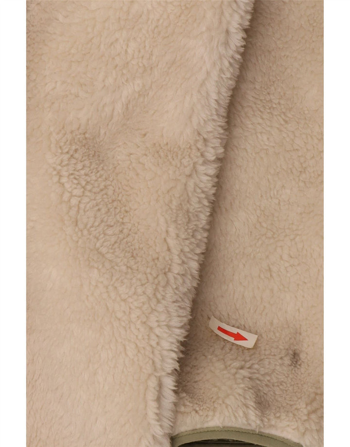 Giacca a vento oversize con cappuccio da donna Zara UK 10 piccola bianco sporco