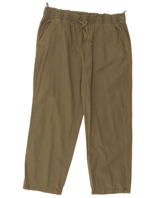 Pantaloni chino dritti da donna Marks & Spencer UK 18 XL W36 L26 Cachi