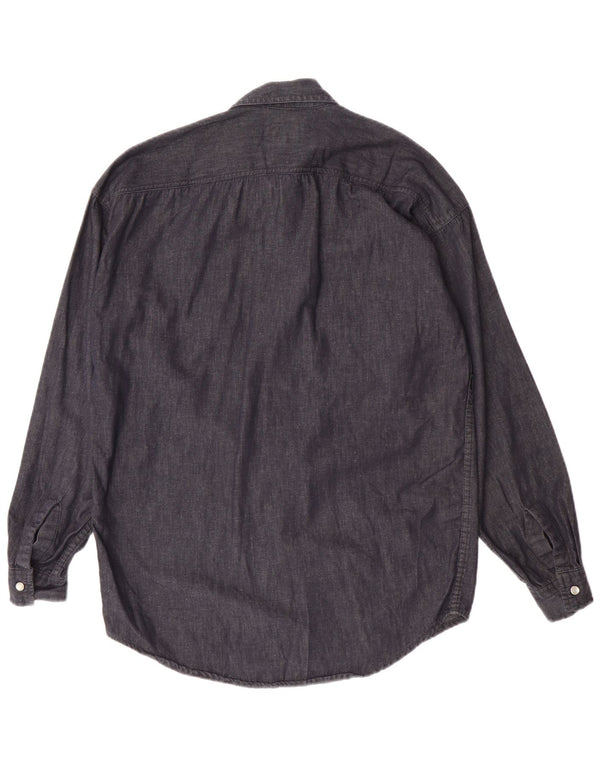 Camicia di jeans da uomo Americanino in cotone blu navy medio