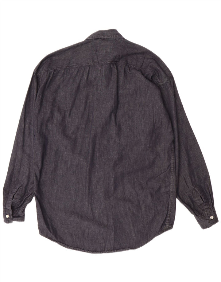 Camicia di jeans da uomo Americanino in cotone blu navy medio