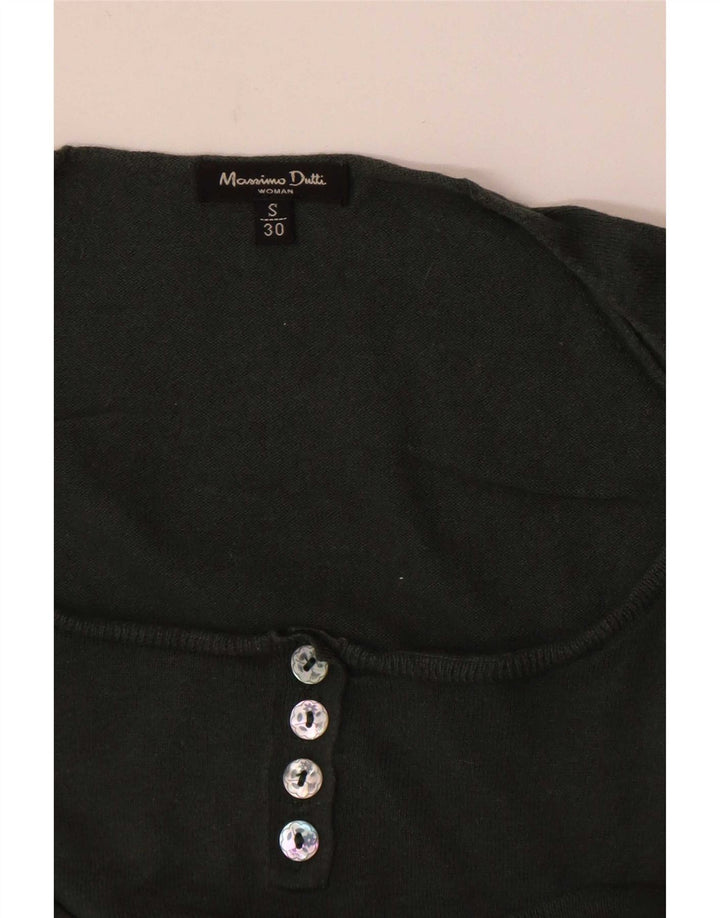 Massimo Dutti Maglione da donna con scollo a barchetta UK 10 Small Khaki
