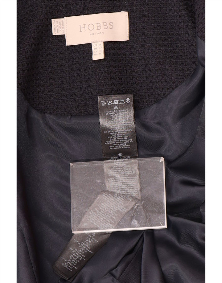 Giacca bolero aperta da donna HOBBS corta con maniche a 3/4 UK 12 media nera