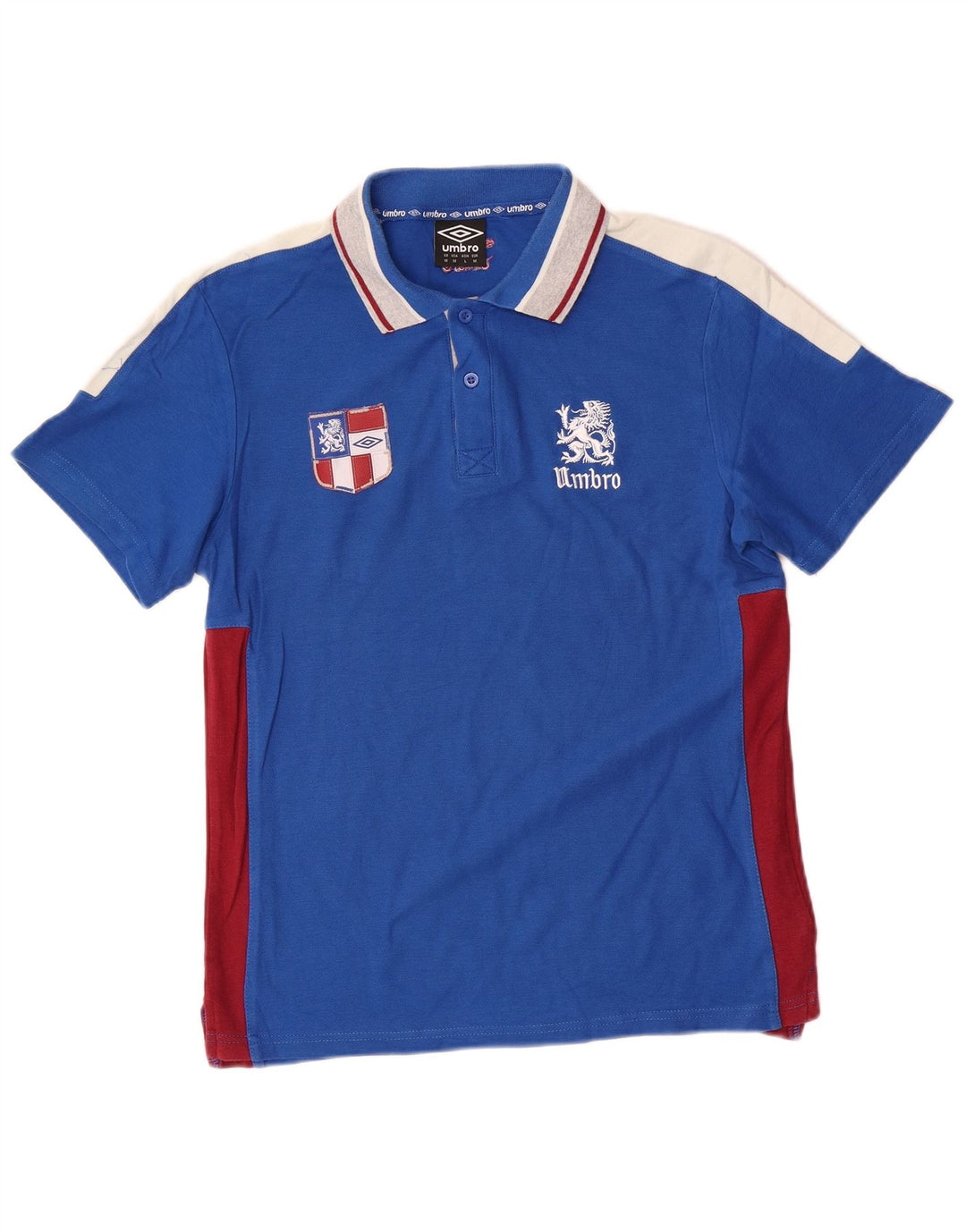 Polo grafica da uomo Umbro color block blu medio