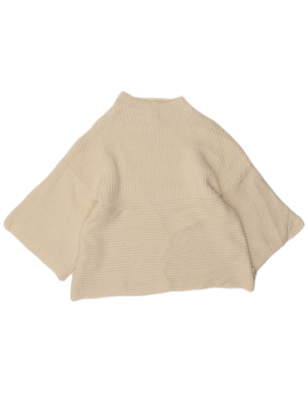 Maglione da donna Cooper con collo alto e maniche a 3/4 UK 8 piccolo bianco