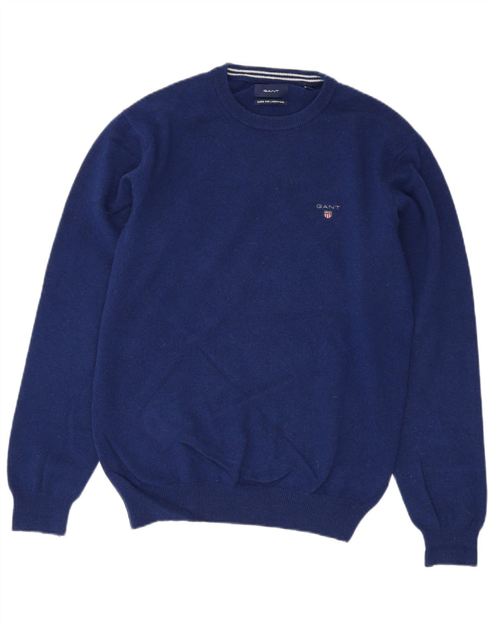 GANT Maglione da uomo girocollo in lana blu medio