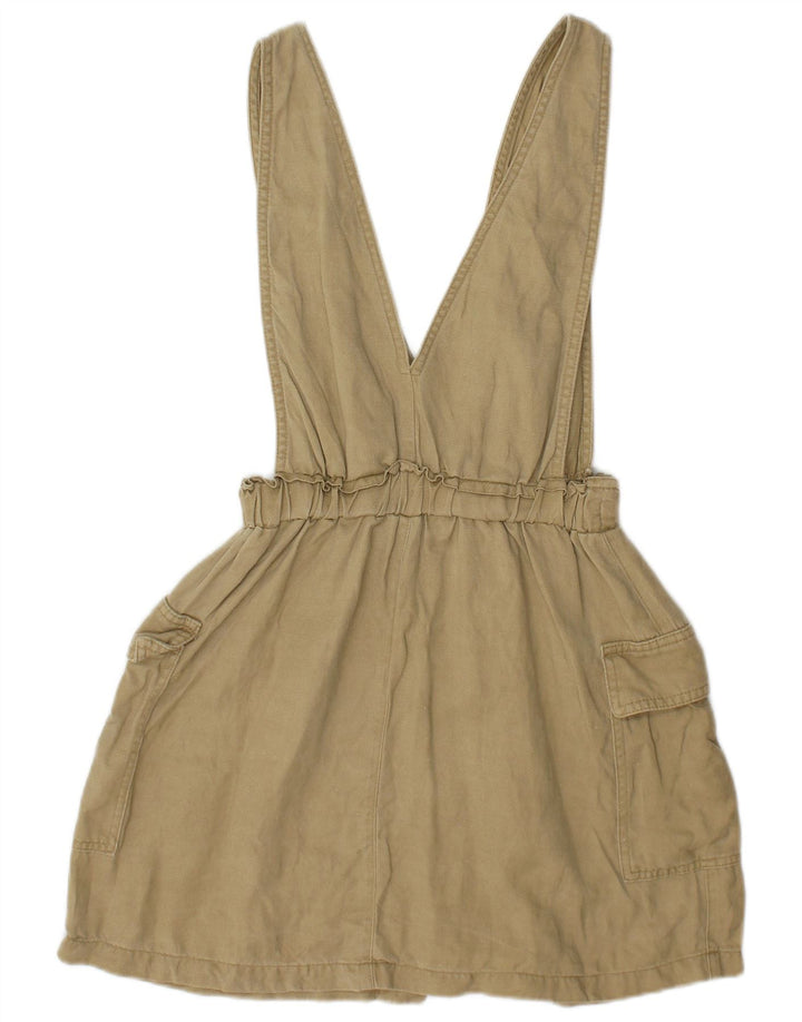 Gonna cargo salopette da donna Zara piccola W26 lino kaki