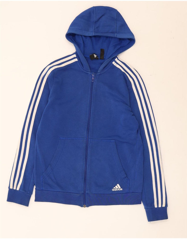 Felpa con cappuccio e zip Adidas da bambino 13-14 anni Blu