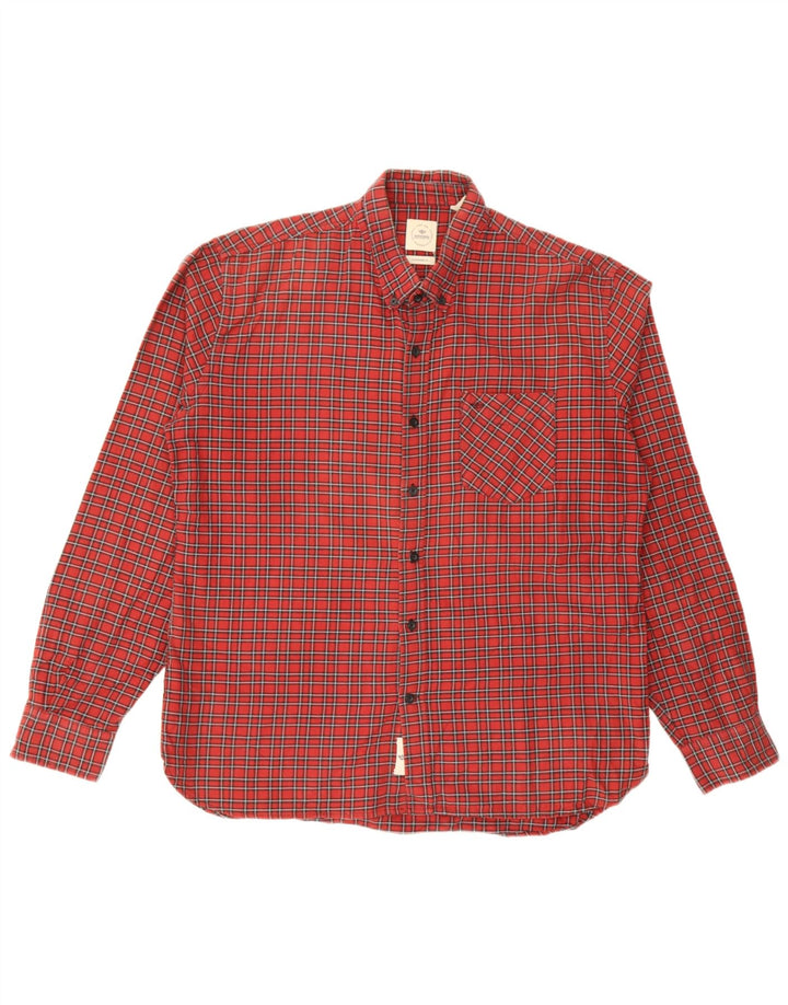 Camicia da uomo in flanella vestibilità standard Dockers, cotone a quadri rossi grandi