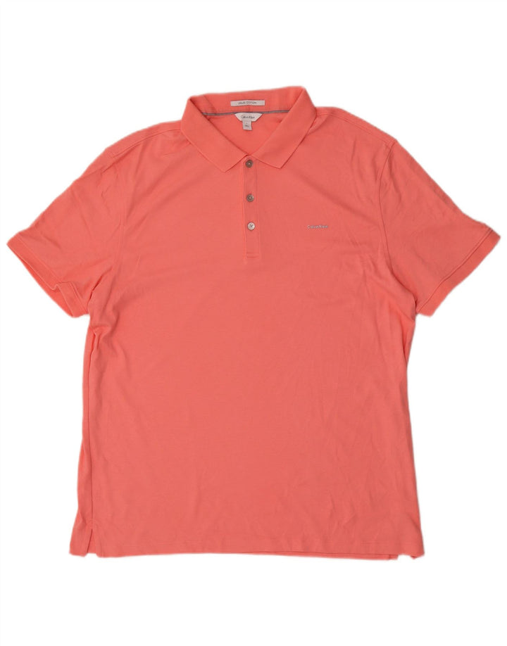 Polo da uomo Calvin Klein grande in cotone rosa