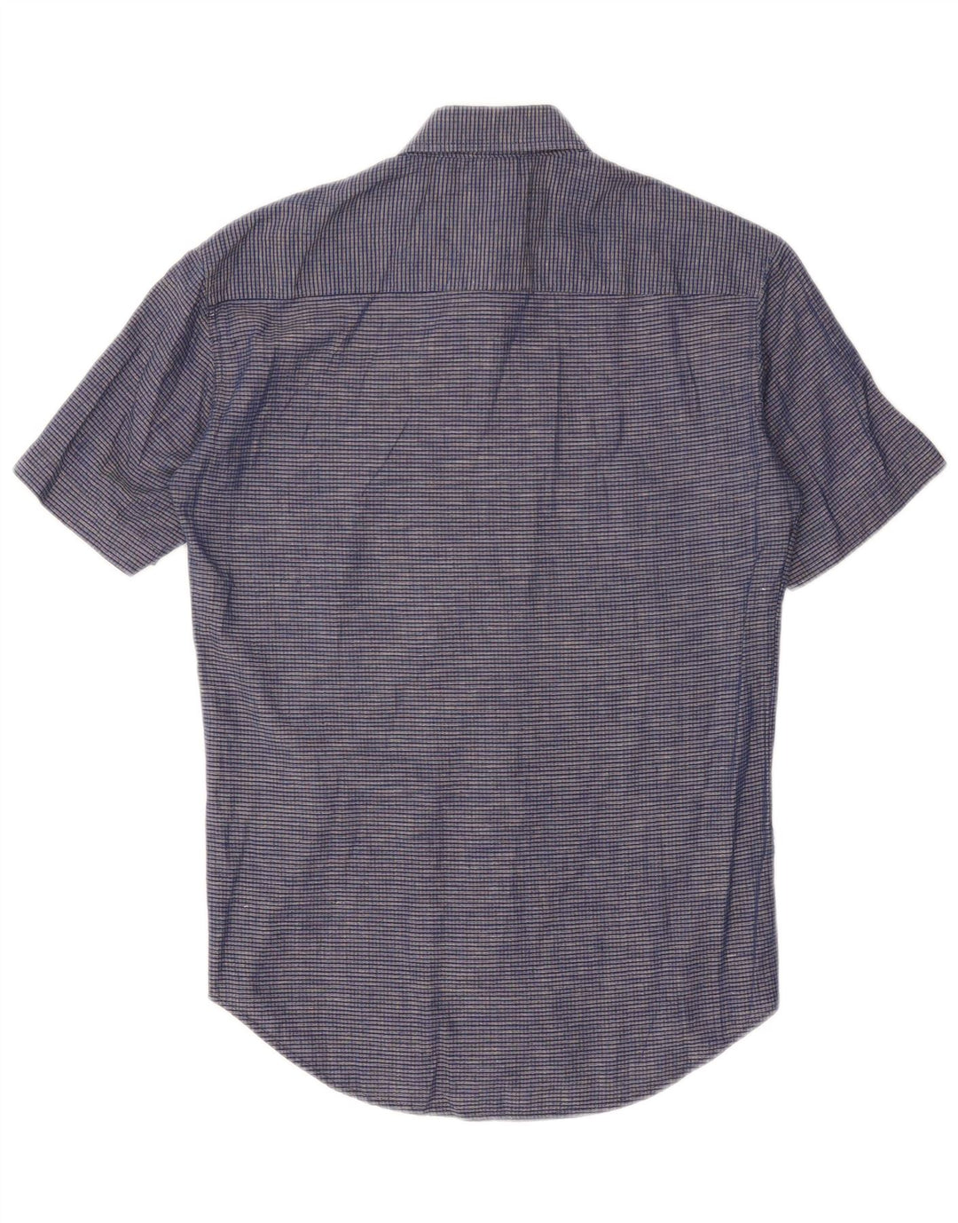Camicia a maniche corte da uomo Carrera in cotone a quadri blu navy medio