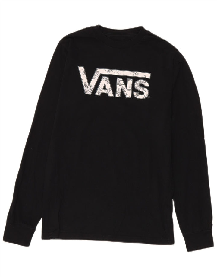 Top da uomo Vans con vestibilità classica, grafica, manica lunga, piccolo, cotone nero