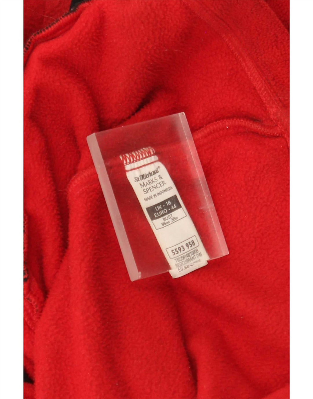 Giacca in pile Marks & Spencer da uomo St. Michael UK 16 grande poliestere rosso