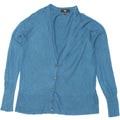 MOSSIMO Womens Cardigan Sweater UK 14 Medium Blue Nylon Vintage Mossimo and Second-Hand Mossimo from Messina Hembry 