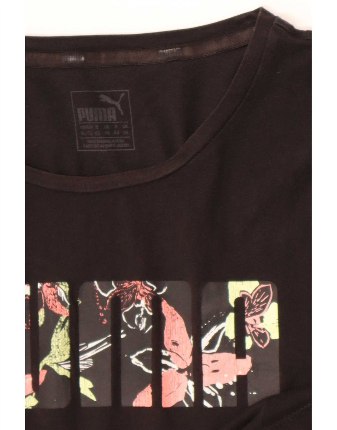 T-shirt grafica da donna Puma UK 16 grande nera