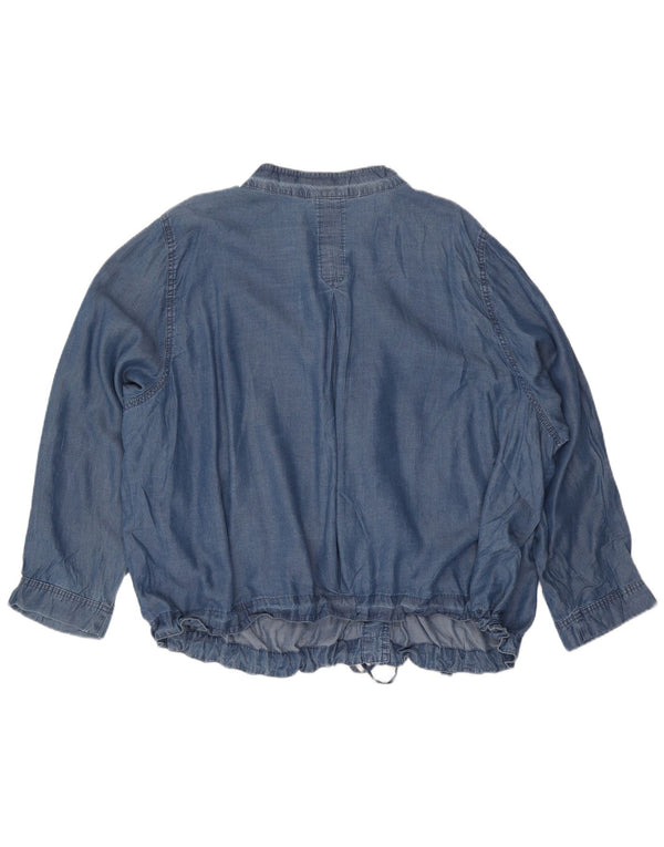 Camicia in denim autografata da donna Marks & Spencer UK 26 5XL Lyocell blu