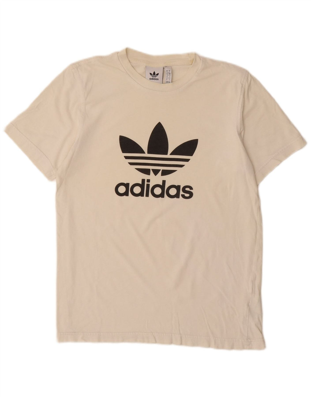 T-shirt grafica da uomo ADIDAS Top piccola in cotone bianco sporco