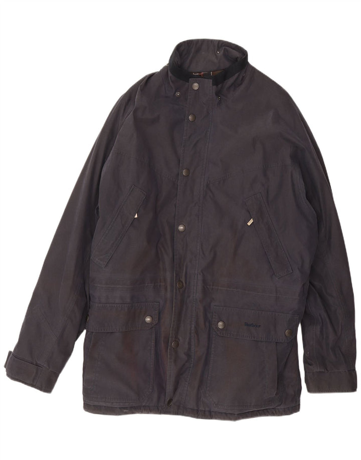 Giacca da uomo in cotone cerato Barbour UK 42 XL Blu Navy