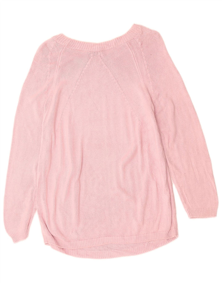 MASSIMO DUTTI Maglione da donna con scollo a barca UK 14 Large Rosa