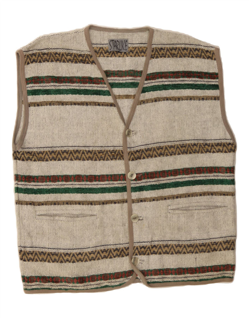 VINTAGE Mens Gilet UK 40 Large Grey Fair Isle Wool Vintage Vintage and Second-Hand Vintage from Messina Hembry 