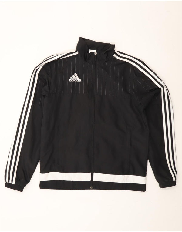 Giacca da ginnastica da uomo ADIDAS piccola in poliestere color block nero