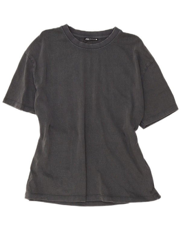 T-shirt Zara da donna Top UK 18 XL cotone grigio