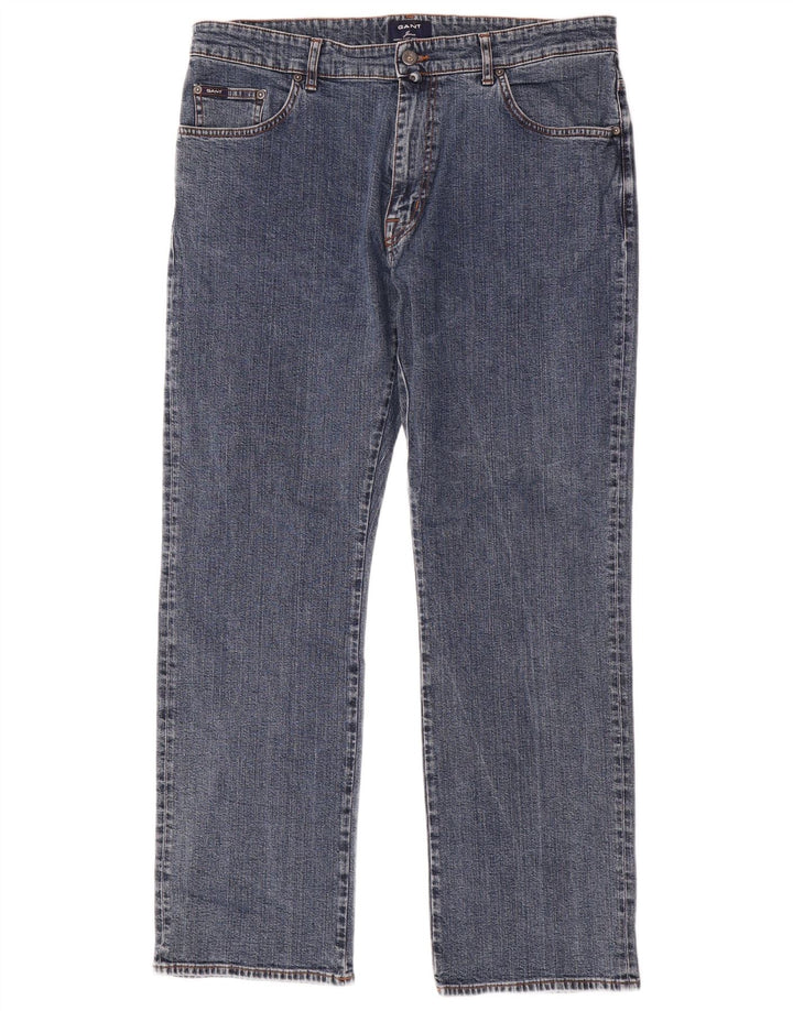 Gant Jeans dritti da uomo Jason vestibilità regolare W38 L32 cotone blu