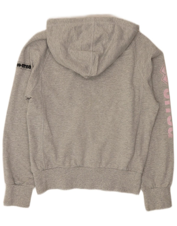 Errea Felpa con cappuccio grafica da donna UK 12 Cotone chiazzato grigio medio