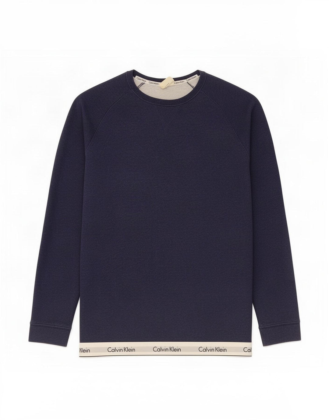 Felpa grafica da uomo Calvin Klein, maglione medio, blu navy, color block