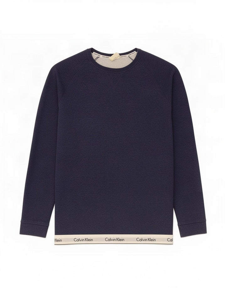 Felpa grafica da uomo Calvin Klein, maglione medio, blu navy, color block