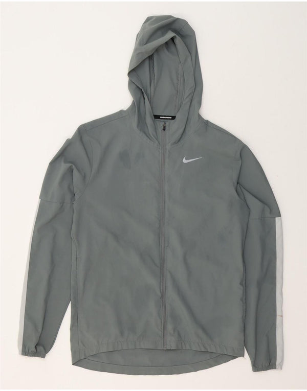 Giacca da ginnastica con cappuccio Nike Dri Fit da uomo, piccola, color grigio