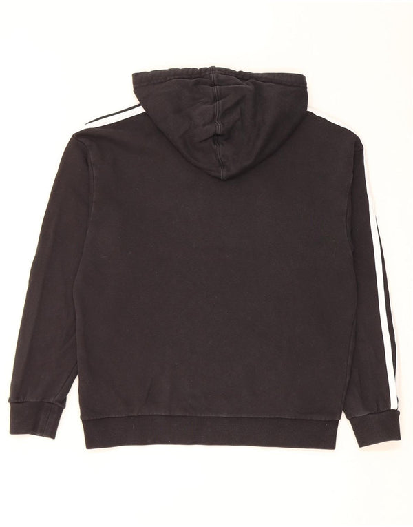 Felpa con cappuccio oversize grafica da donna Adidas UK 6 XS cotone nero