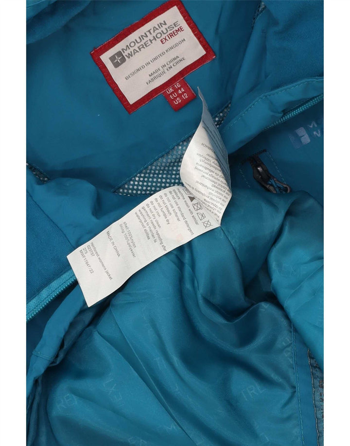 Giacca antipioggia con cappuccio da donna Mountain Warehouse UK 16 Large Blu in poliestere