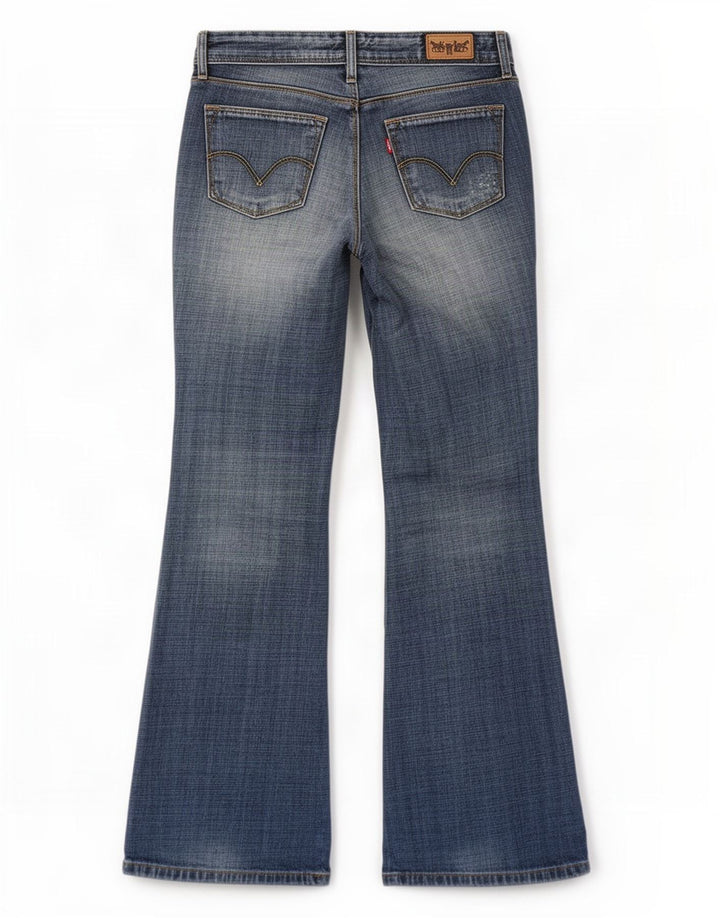 Levi's Donna 572 Jeans Bootcut invecchiati a vita bassa W28 L30 Cotone blu