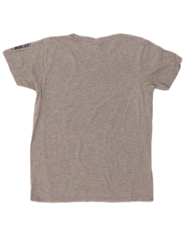 T-shirt grafica da donna Lotto Top UK 14 Cotone grigio medio