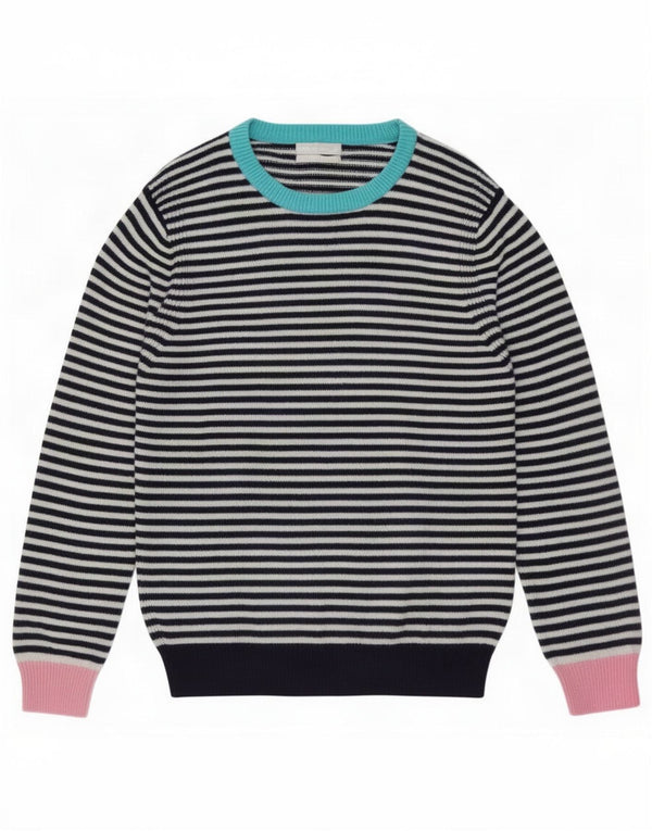 Maglione maglione con scollo a barca da donna Marks & Spencer UK 18 XL a righe blu navy