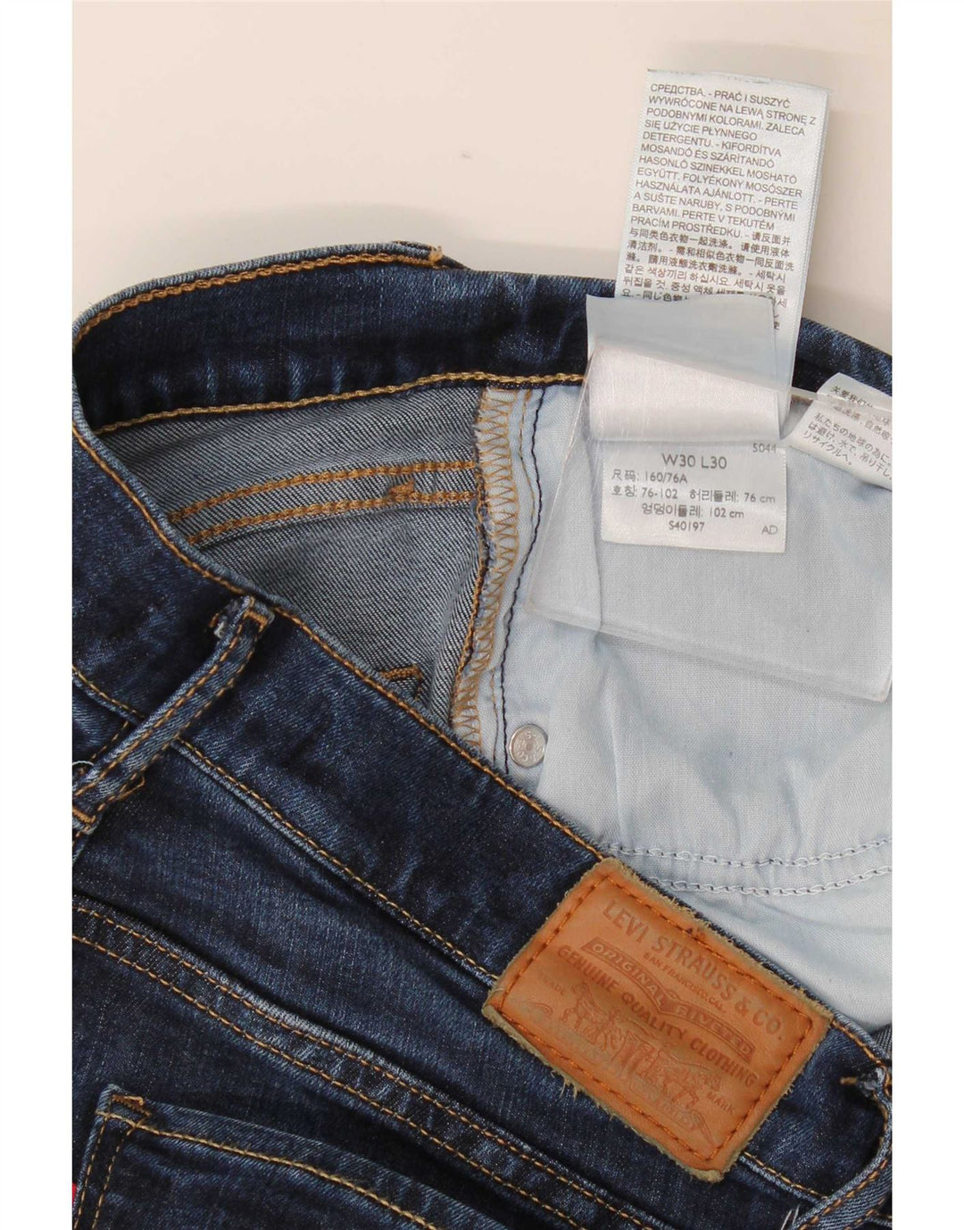 Jeans dritti a vita alta Levi's 724 da donna W30 L30 Lyocell blu