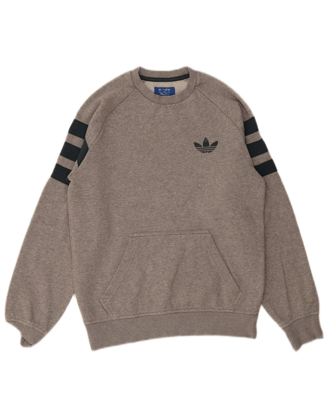 Felpa Adidas da uomo 3D Arc, maglione piccolo, cotone Fair Isle grigio